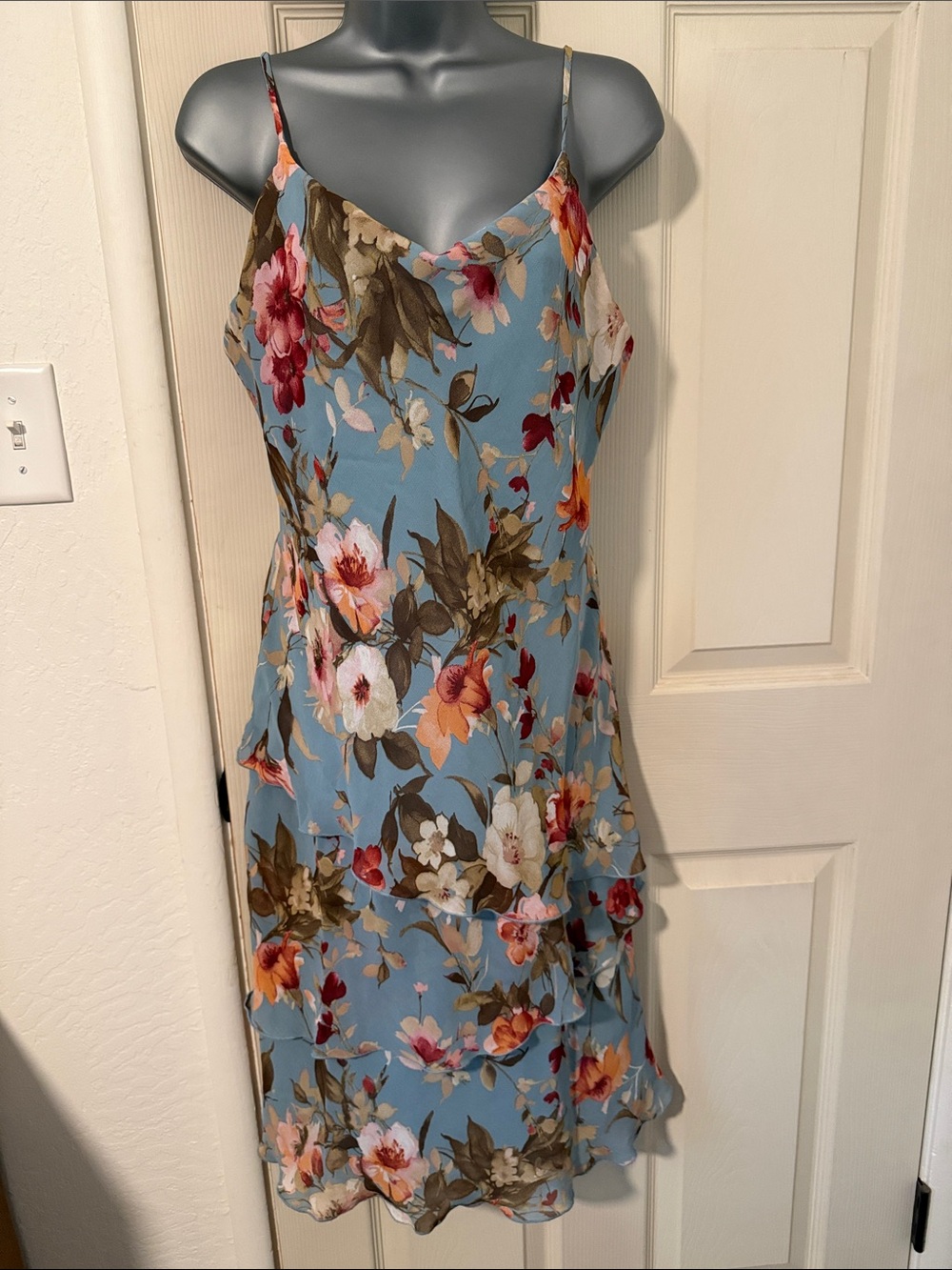Lily Blue Floral Slip Midi Dress